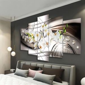 Modern Canvas Painting 5 Pieces Combined Flowers